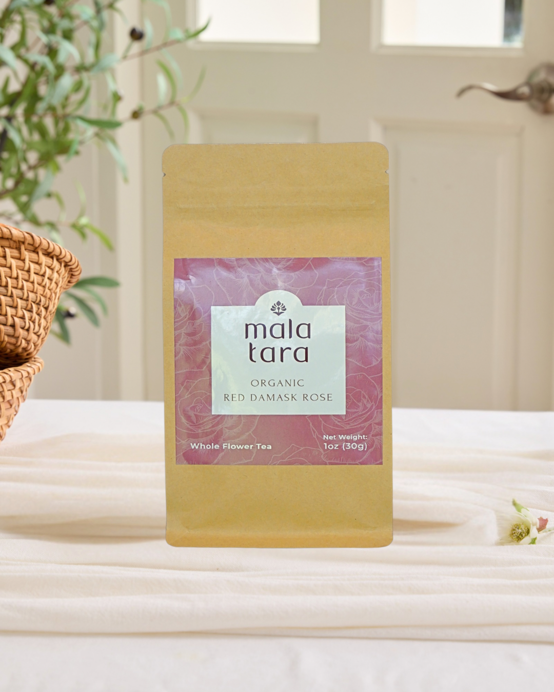 Red Damask Rose Whole Flower Tea Pouch