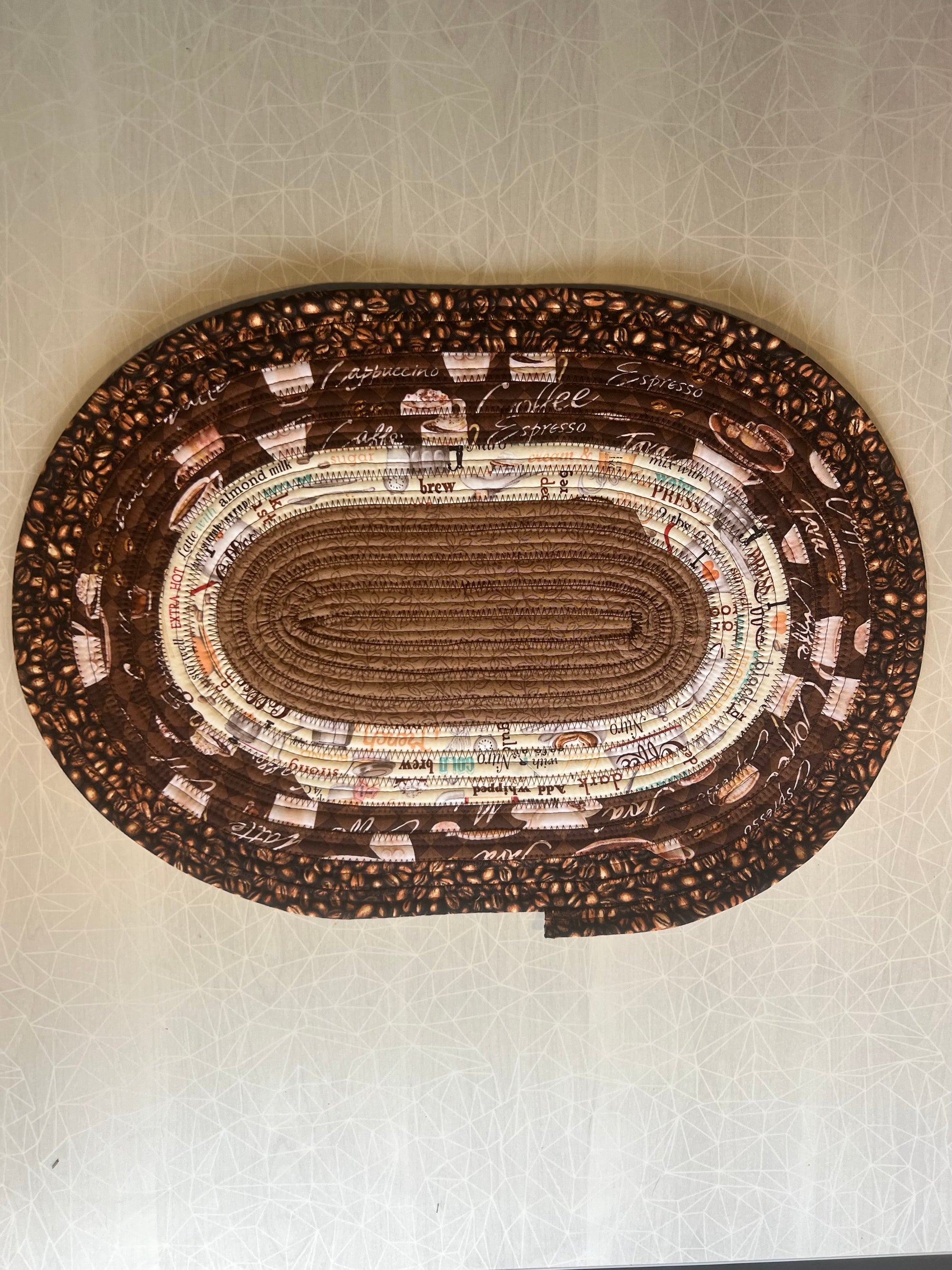 Coffee Station Mat/Placemat (coffee beans, coffee cups, coffee talk, coffee leaves)